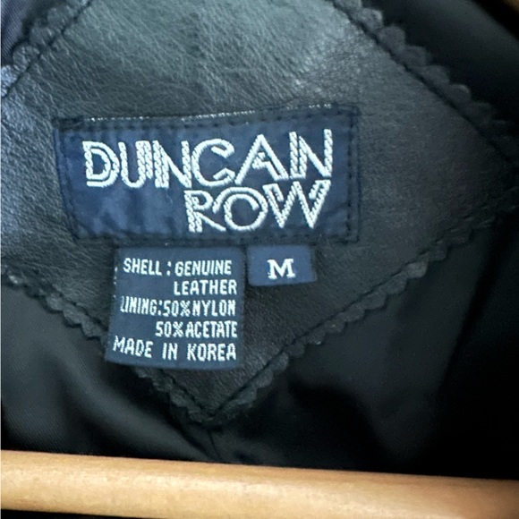 Vintage Duncan Row Women’s Black Leather Trench Coat size Medium - Picture 3 of 6